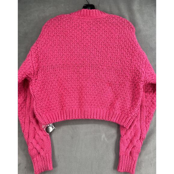 Free People Bonfire Cardi Cardigan Sweater Size Small Vacay Pink - Picture 4 of 7